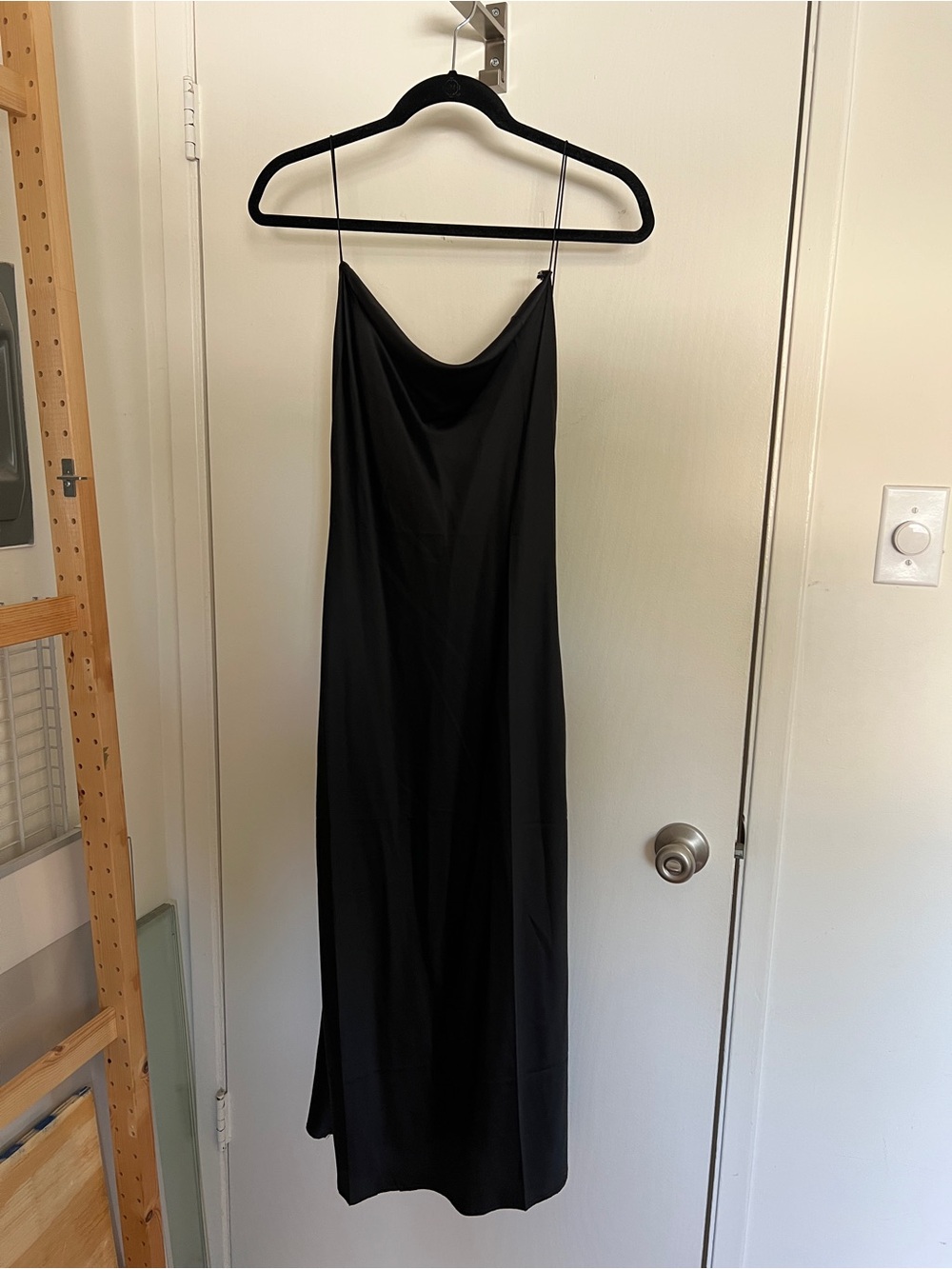 Cowl-Neck Midi Slip Dress w/ Low Back